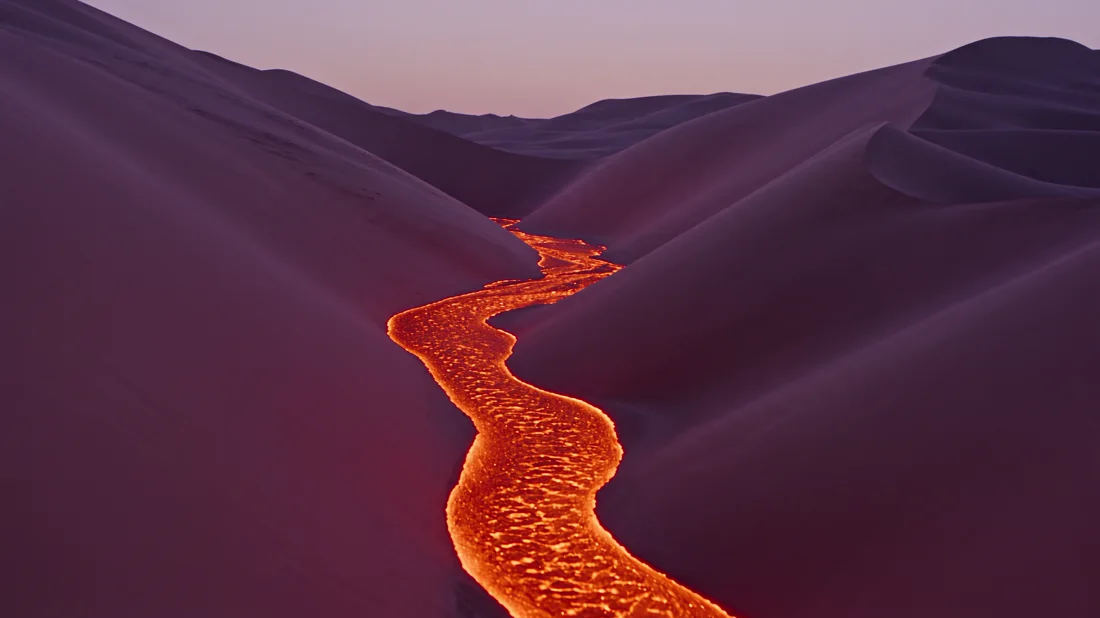 Glowing Dunes — Molten Amber background