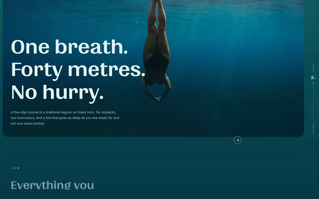 Lagoon — Freediving School landing page